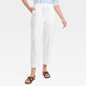 Women's High-Rise Pull-On Tapered Pants - Universal Thread- White XS